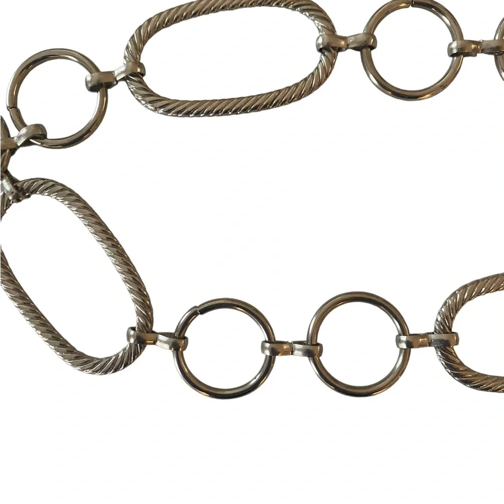 Sold Depop Vintage Y2K Silvertone Oval Chain Belt - Picture 4 of 4